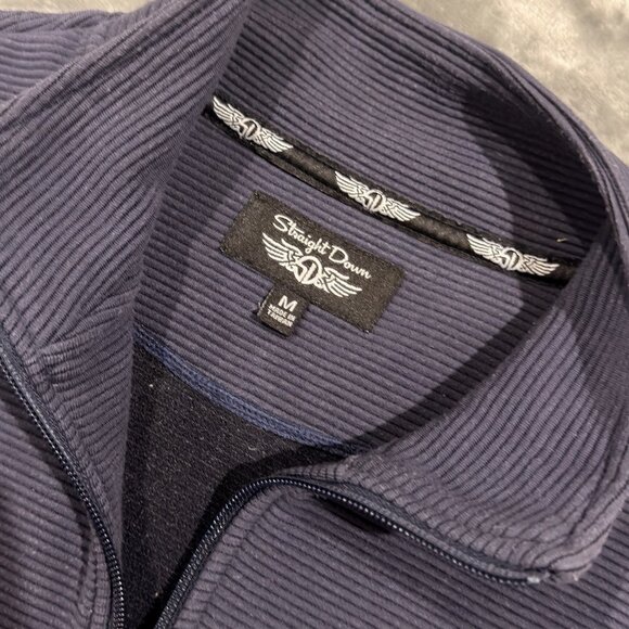 Straight Down 123rd U.S. Open LACC Golf Full-Zip Jacket Medium Navy Ribbed – Y2K - Picture 5 of 6